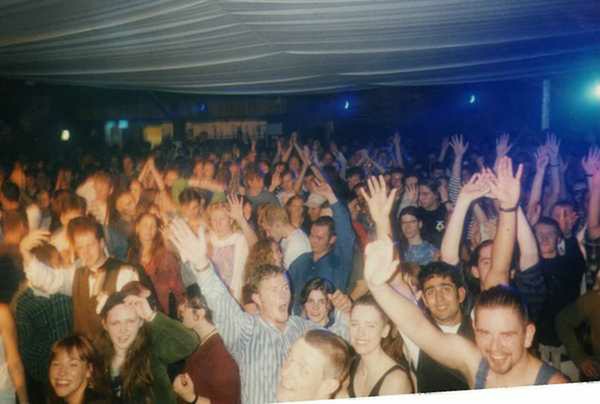 Crowd dancing at an Egebamyasi live show