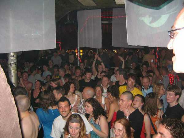 Crowd dancing at an Egebamyasi live show