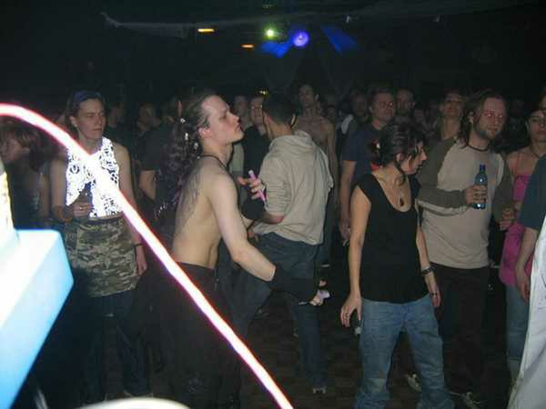 Crowd dancing at an Egebamyasi live show