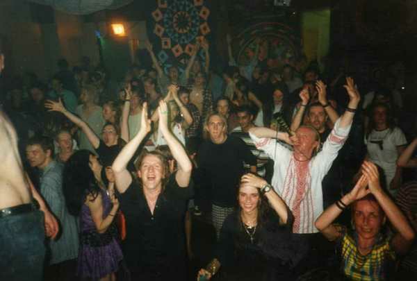 Crowd dancing at an Egebamyasi live show
