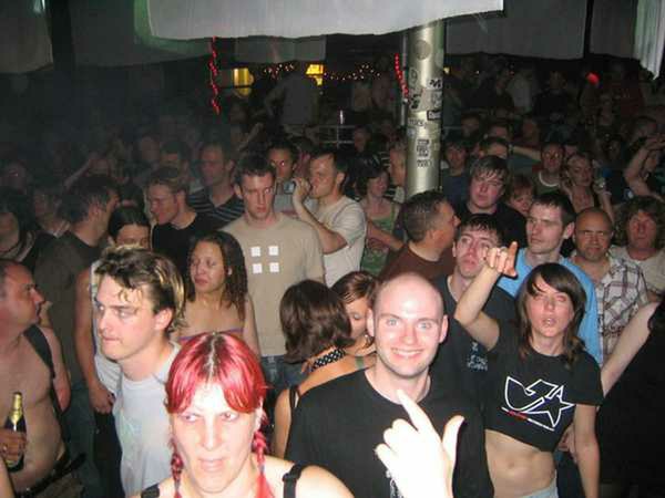 Crowd dancing at an Egebamyasi live show