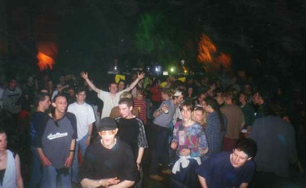 Crowd dancing at an Egebamyasi live show