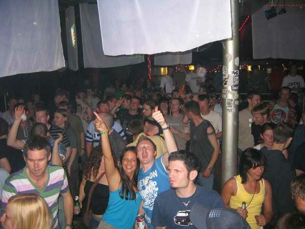 Crowd dancing at an Egebamyasi live show